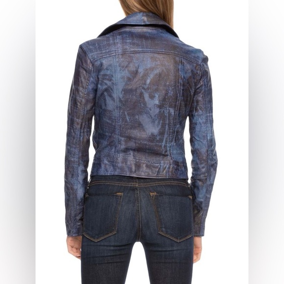 NWT Robert Graham Leather Moto Jacket Medium - Picture 4 of 16